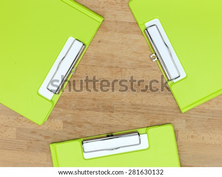 A close up shot of flip folders