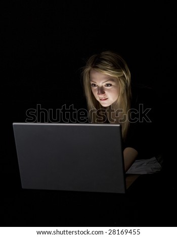 girl in front of a computer