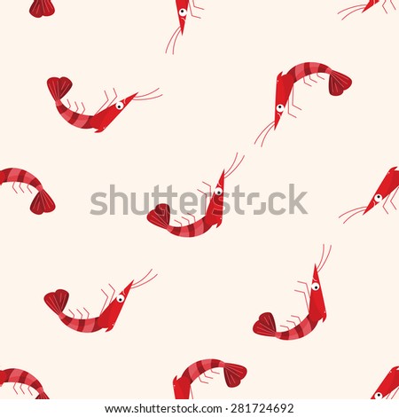 shrimp , cartoon seamless pattern background