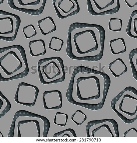 Seamless Square Pattern. Vector Background. Gray Regular Texture