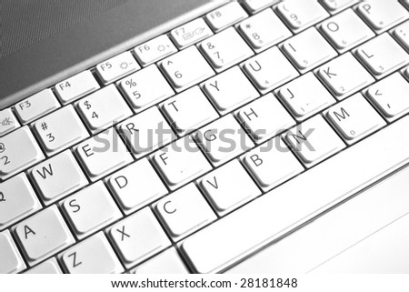 Mobile business concept - close up image of notebook keyboard