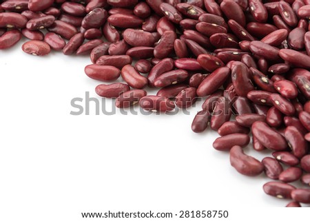 red beans on white background