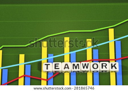 Business Term with Climbing Chart / Graph - Teamwork