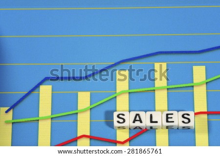 Business Term with Climbing Chart / Graph - Sales