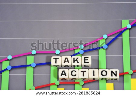 Business Term with Climbing Chart / Graph - Take Action