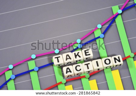 Business Term with Climbing Chart / Graph - Take Action