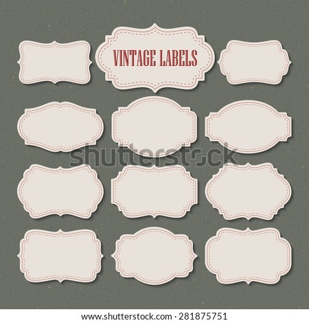 Vector set vintage labels and frame. Vector illustration EPS 10 Royalty-Free Stock Photo #281875751