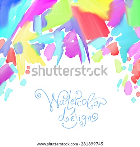 abstract watercolor splash design element background, handmade vector illustration