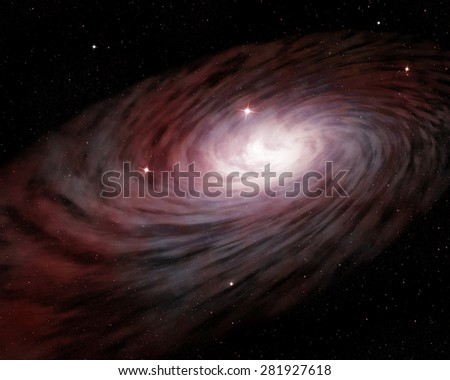 spiral galaxy and glowing stars in outer space