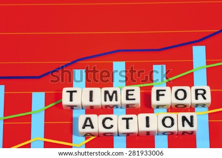 Business Term with Climbing Chart / Graph - Time For Action