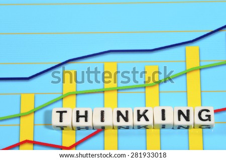 Business Term with Climbing Chart / Graph - Thinking
