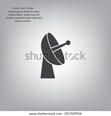 Radar satellite dish - Vector icon