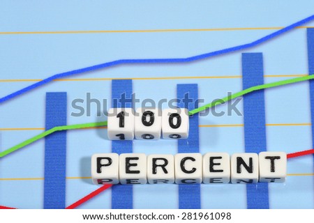 Business Term with Climbing Chart / Graph - 100 Percent