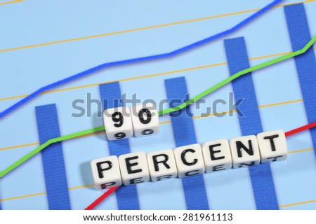 Business Term with Climbing Chart / Graph - 90 Percent