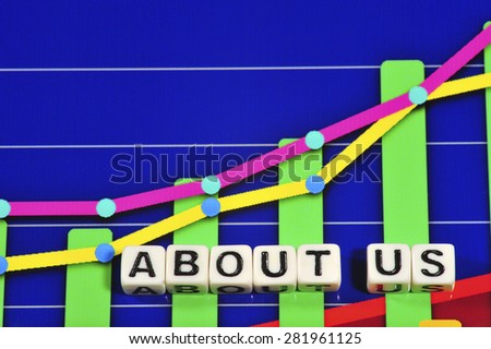 Business Term with Climbing Chart / Graph - About Us