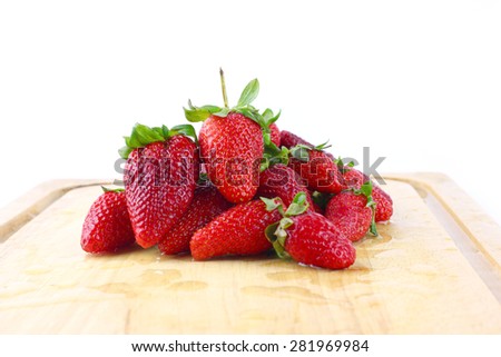 beautiful fruit red ripe strawberries as part of the food