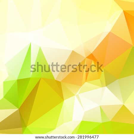 Yellow orange and Green color like season change autumn abstract geometric rumpled triangular low poly style vector illustration graphic background
