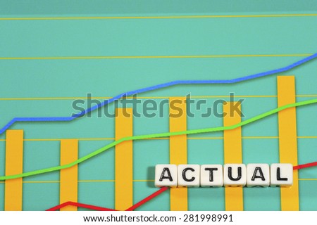Business Term with Climbing Chart / Graph - Actual