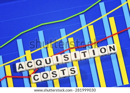 Business Term with Climbing Chart / Graph - Acquisition Costs