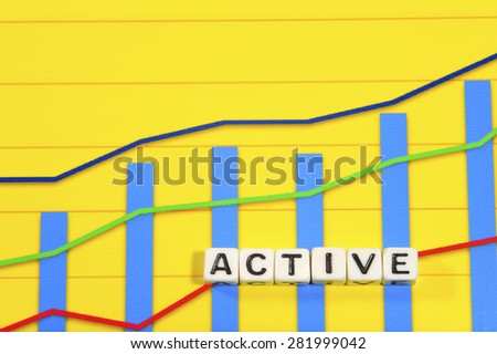Business Term with Climbing Chart / Graph - Active