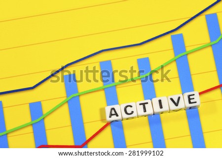 Business Term with Climbing Chart / Graph - Active