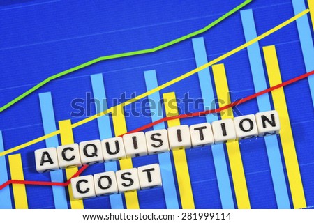 Business Term with Climbing Chart / Graph - Acquisition Cost