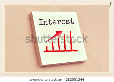 Text interest on the graph goes up on the short note texture background