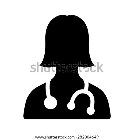 Female physician doctor / family pediatrician doctor - a provider of patient care flat vector icon for apps and websites