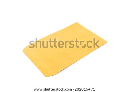 Brown envelope on white background.