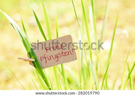 nature greeting card background - environment protection - german for happy pentecost