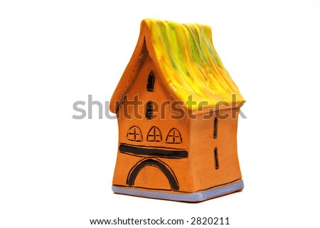 Small house on a white background