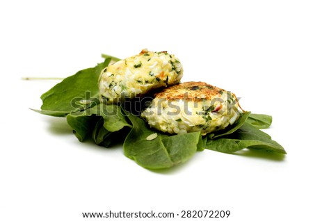 Fresh cutlets with herbs. Photo.