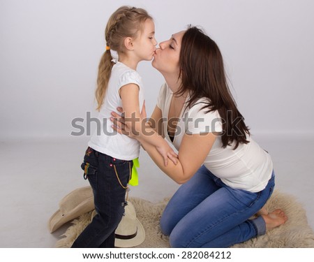 happy mother and daughter. Ukraine, Dnepropetrovsk