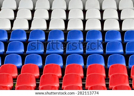 Tribune in the colors of the Russian flag