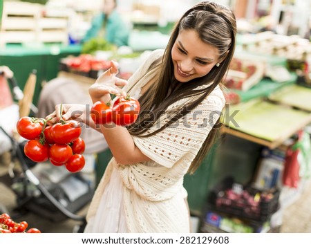 Young woman on the market