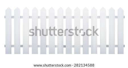 Wooden fence white - Vector illustration Royalty-Free Stock Photo #282134588