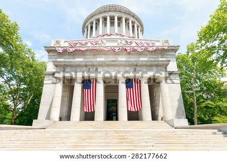 Grant's Tomb with Flags - New York City  Royalty-Free Stock Photo #282177662