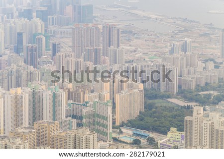 Hong Kong city building at day, View of Lion rock country park