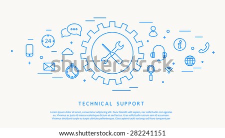 technical support thine line design Royalty-Free Stock Photo #282241151