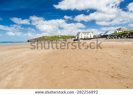 Beautiful expanse of golden sand at Broad Haven Beach Wales UK Europe