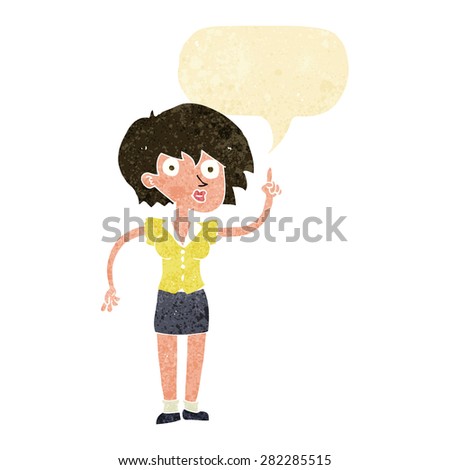 cartoon woman with question with speech bubble