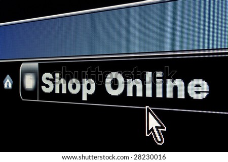 Shop Online concept on an internet browser URL address Royalty-Free Stock Photo #28230016