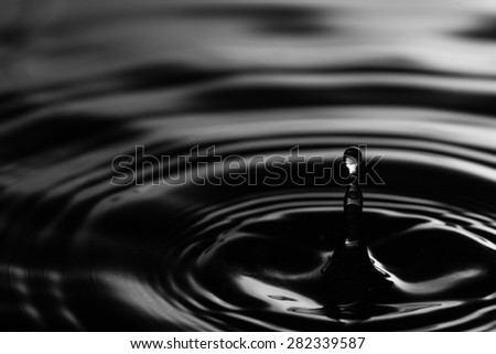 Water splash on black background. water drop