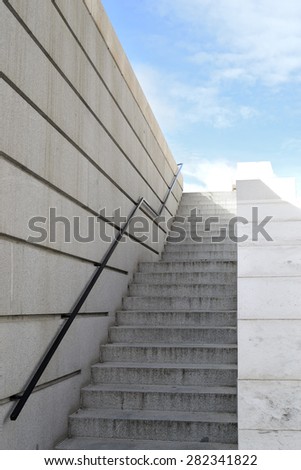 gray stairway to the sky. Royalty-Free Stock Photo #282341822