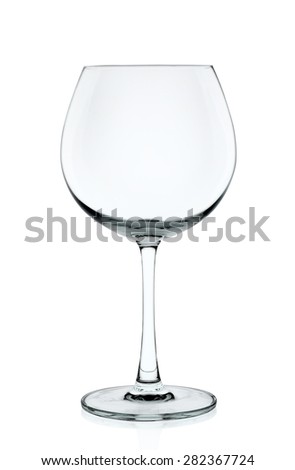 Empty wine glass isolated on the white background.