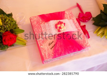 cute pink hand made gift decoreted with flowers
