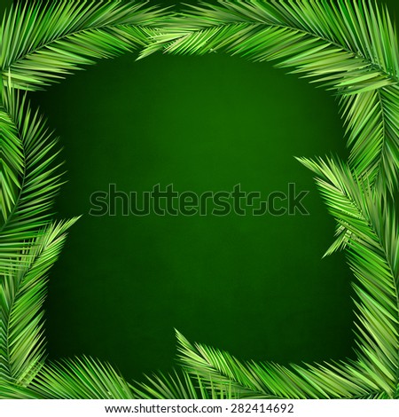 Green Natural Background with Palm Trees