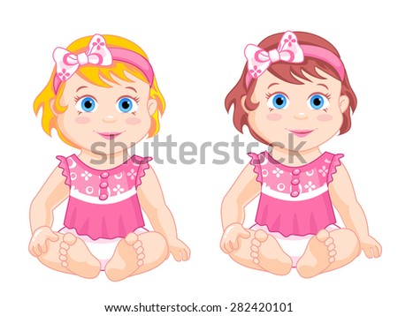 little girls sitting in pink blouse