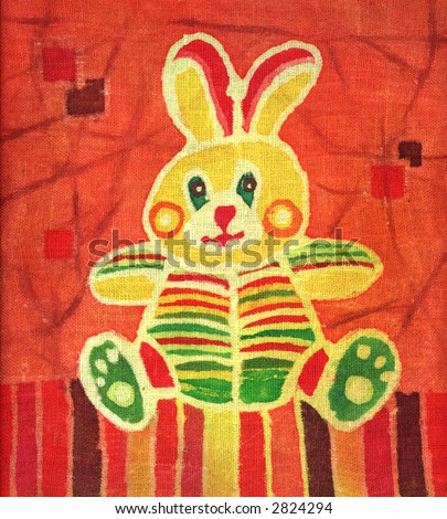 Image of my artwork with a rabbit