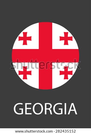 Georgia circle flag - vector icon